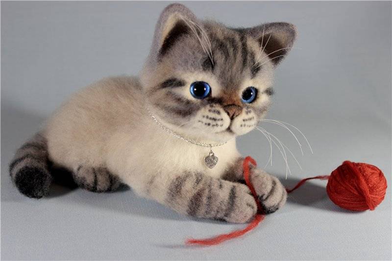 Сухое валяние из шерсти игрушки - мастер-класс по валянию котенка