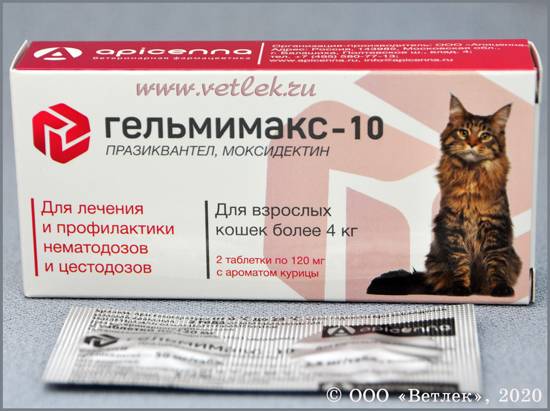 Гельмимакс для кошек: инструкция по применению
