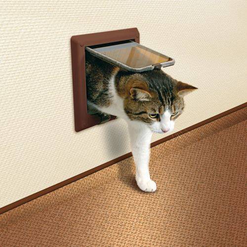 Монтаж дверки для кошек в дверь