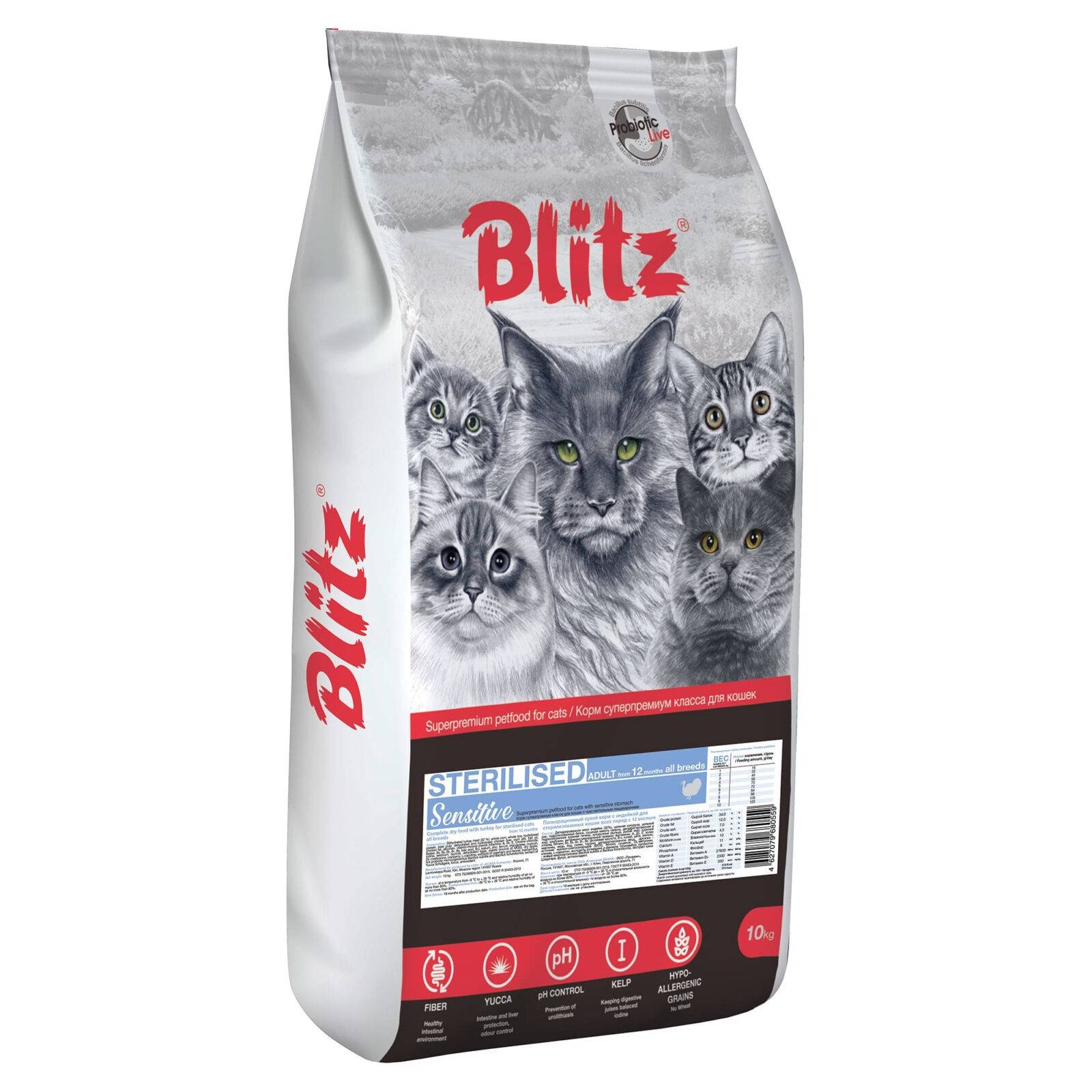 Blitz (корма для кошек): обзор, ассортимент и состав