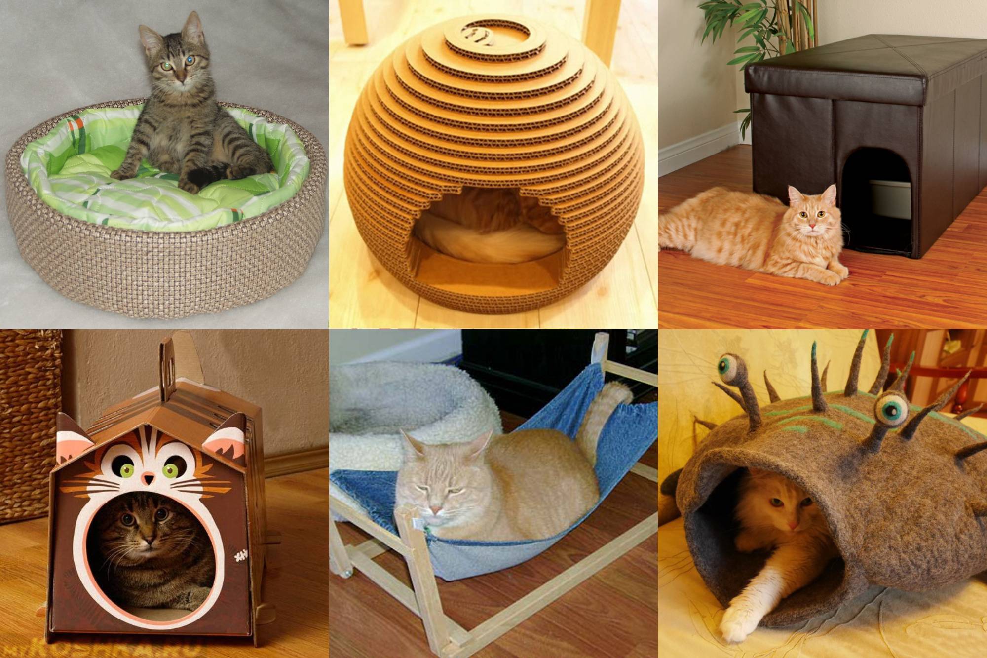 Лежанка для кошки — примеры своими руками и из различных материалов