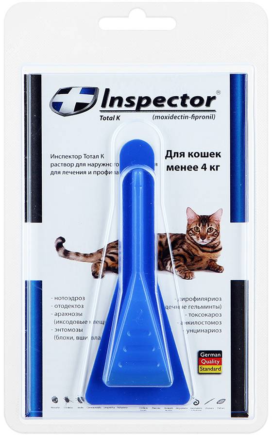 Инспектор для кошек: как применять капли от блох и клещей, отзывы, аналоги