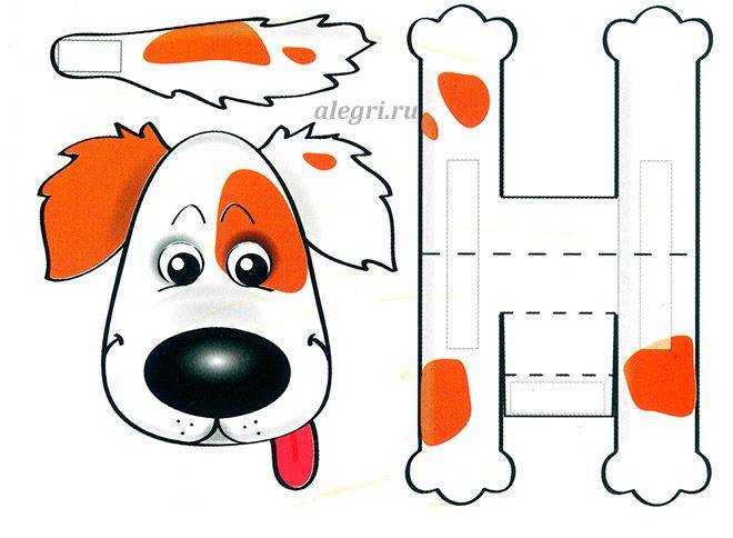 Забавная аппликация собака из бумаги, тканив в пошаговом мк