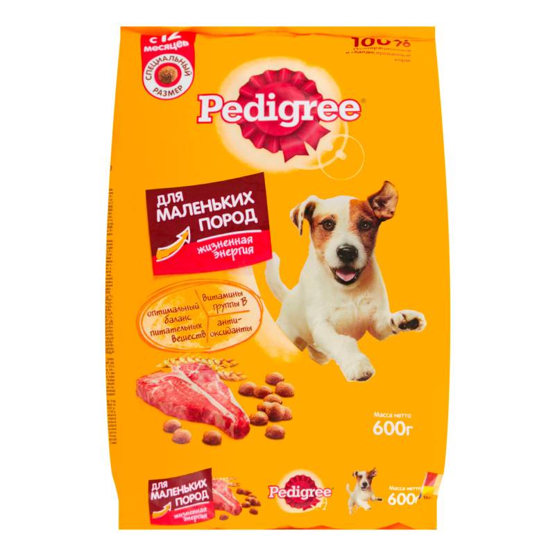 Педигри: корм для собак и щенков мелких и крупных пород