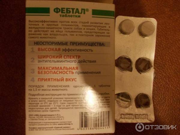 Антигельминтик для кошек и собак авз фебтал таб. таблетки, 6 шт
